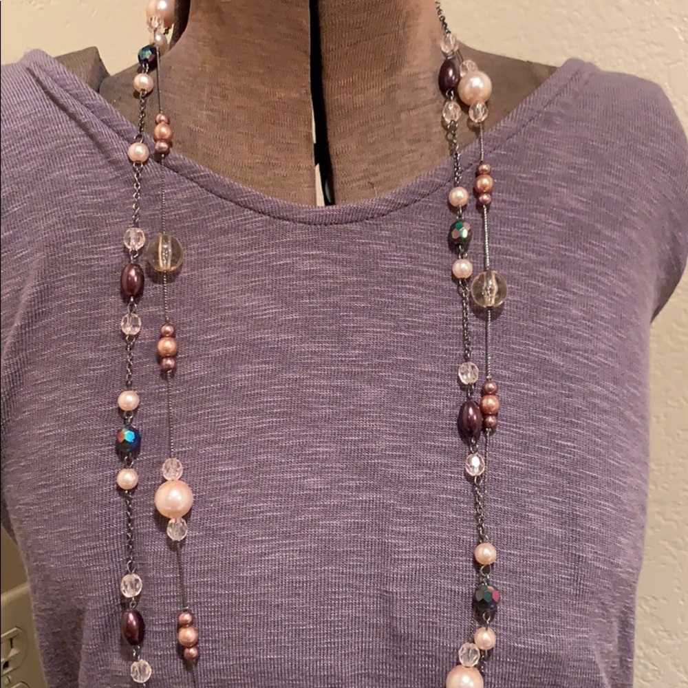 Double strand necklace. Long